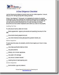 real estate due diligence checklist