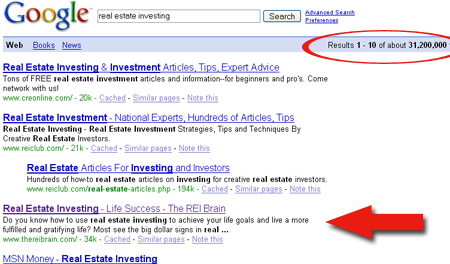 real estate investing screen shot of a google search... cool stuff