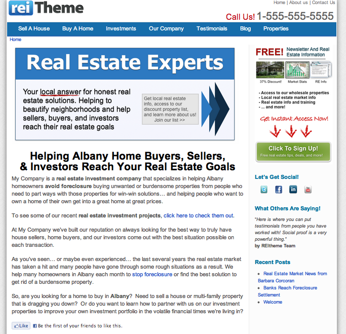 Real Estate Investing Website Templates